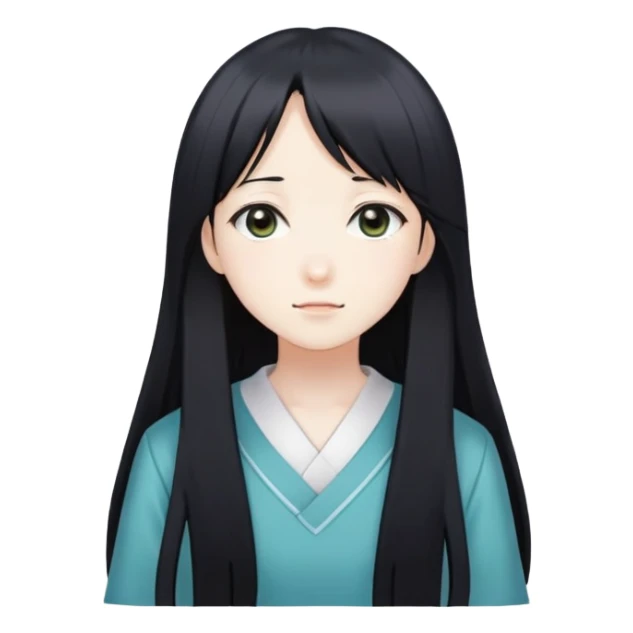 Sawako, anime girl with long black hair sticker