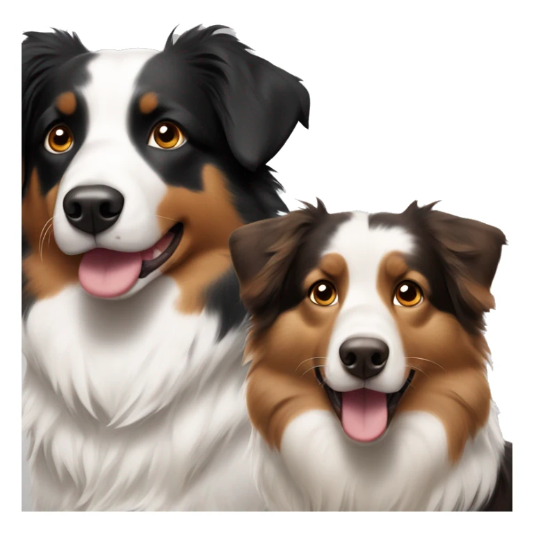 australian shepherd black and white and one brown and white  sticker