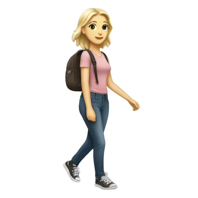 white girl is walking sticker