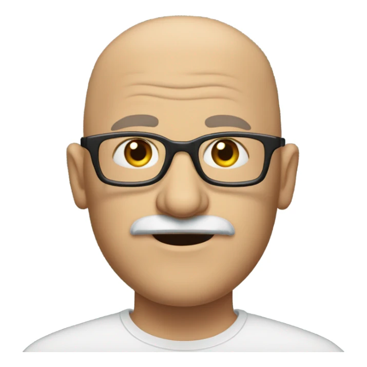 semi bald man with mustache and glasses in his 50s sticker