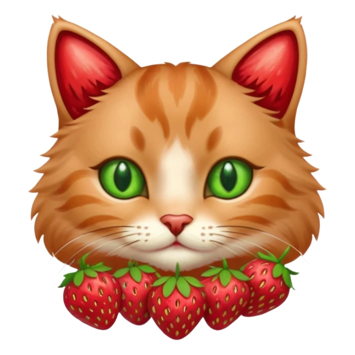 I want a cute cat with strawberries fur sticker
