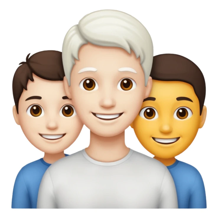 3 people, all white skin color next to each other sticker