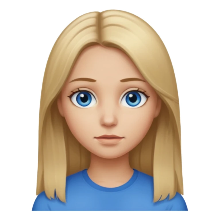 Dirty blonde hair girl with straight middle part sticker