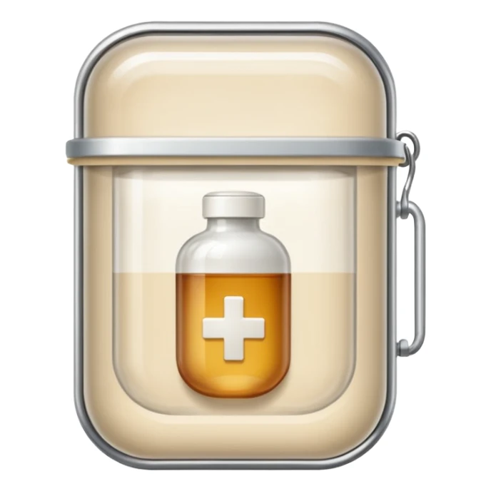 medicine capsule in case in nutral colors sticker