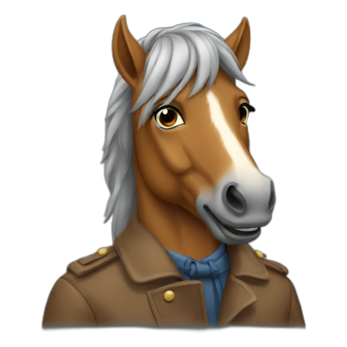 The horse in the coat sticker