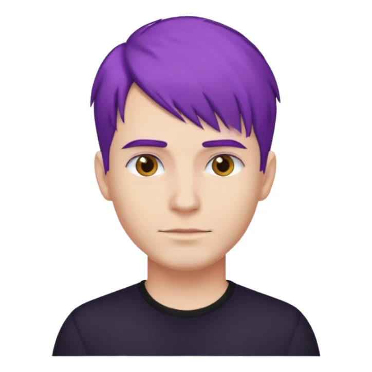 man with purple hair and black shirt sticker