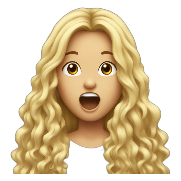a long hair girl with open mouth sticker