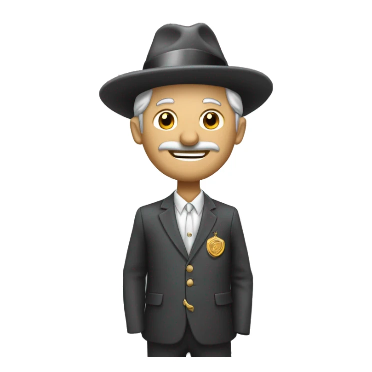 un homme d'affaire avec de l'argent dans sa main et un chapeau sticker