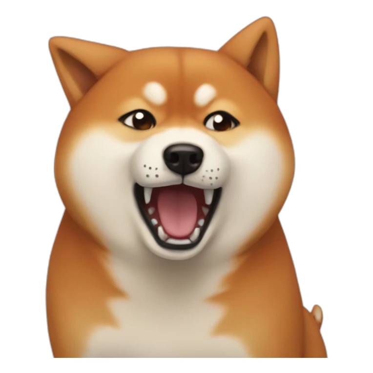 angry shouting meme red shiba sticker