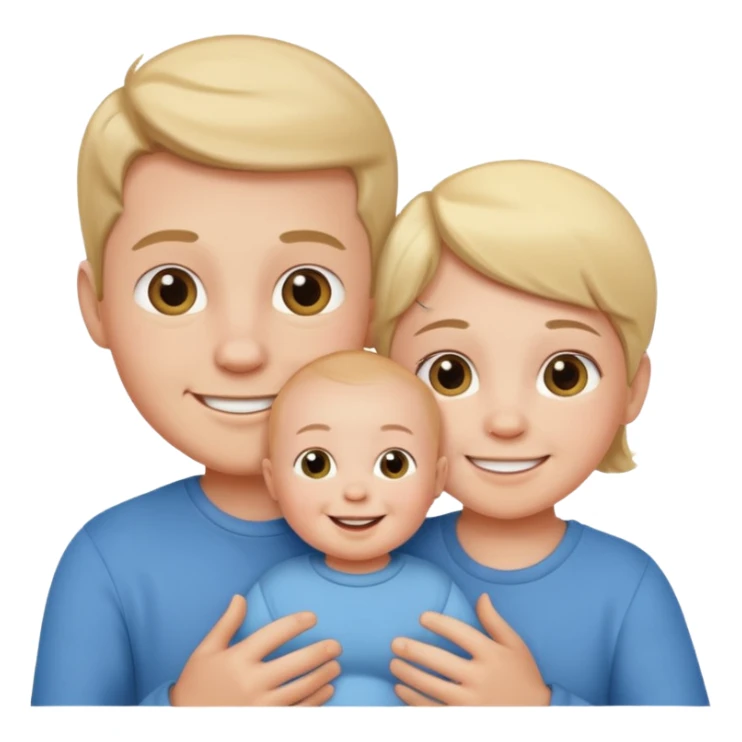 Baby boy and parents sticker