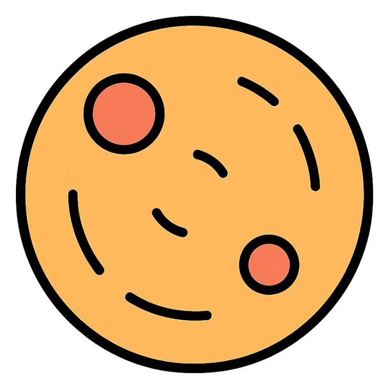 planet Mercury, color outline icon style sticker