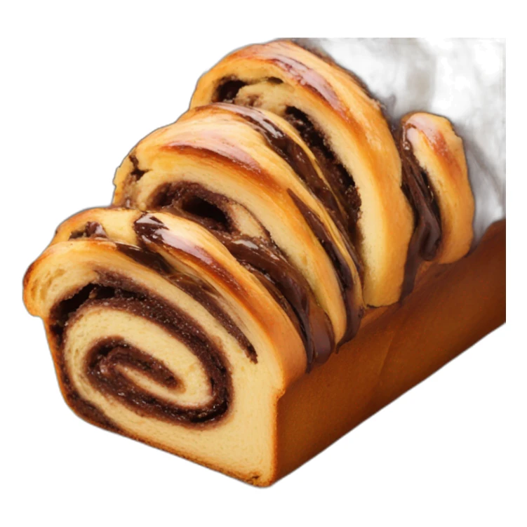 Babka loaf with chocolate swirl sticker