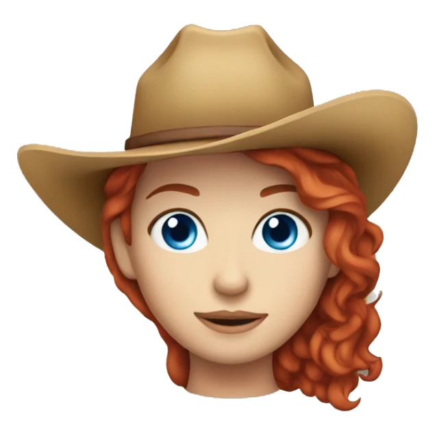 red head blue eyes cowgirl  sticker