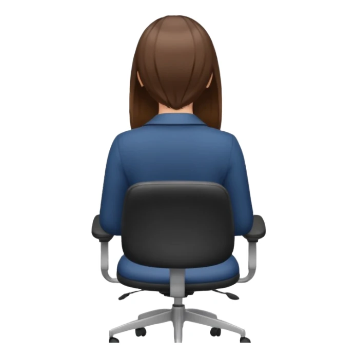 Woman from Back of head sitting on an office chair sticker