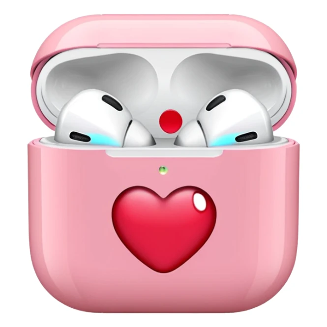 Light pink AirPods case with a lip stain sticker