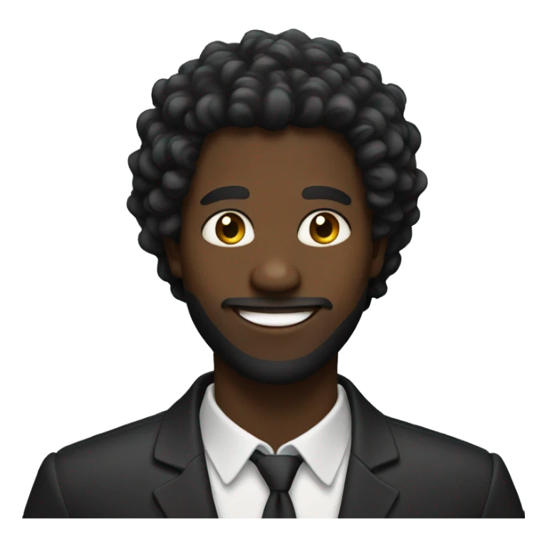 Black smiling man with lush hair  sticker