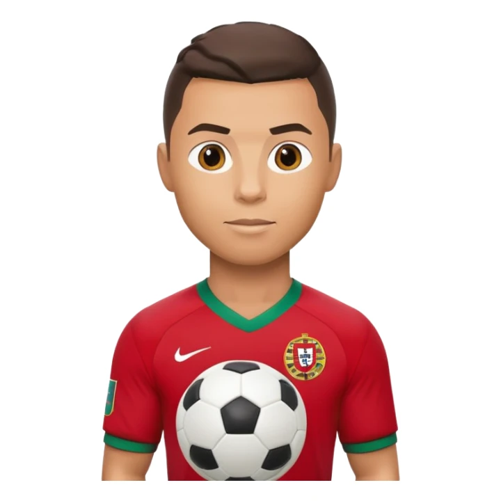 Ronaldo with soccer ball and Portugal jersey sticker