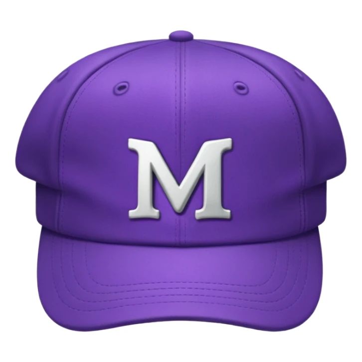 purple cap with letter m on it sticker