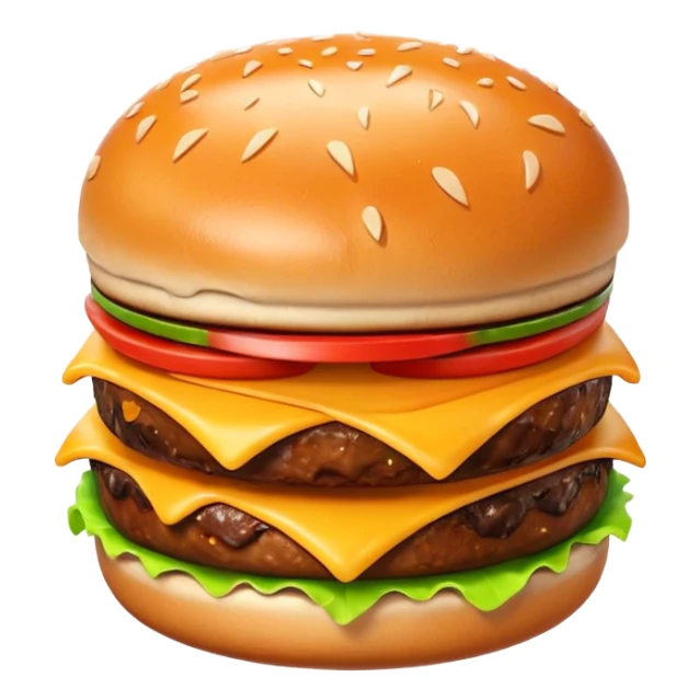 3D emoji of a bitten burger, first bite achievement, cute and modern, soft lighting, glossy, isolated, no background, mobile app icon
 sticker