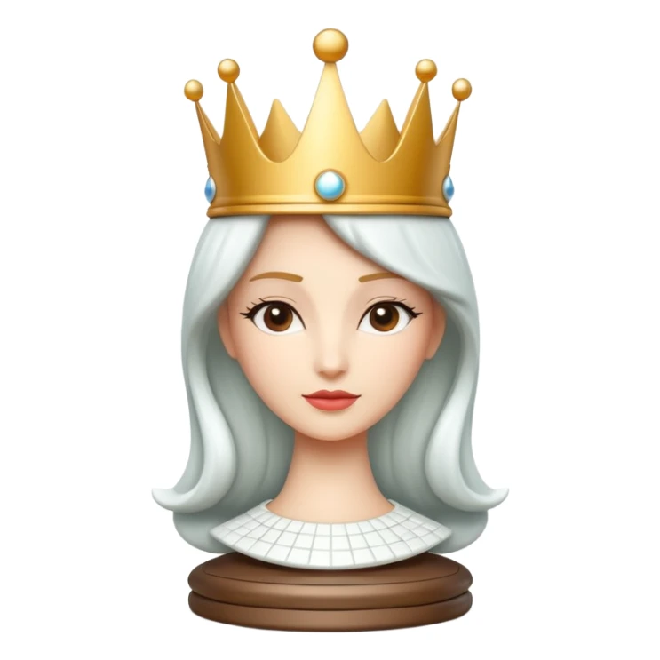 
chess queen piece object, elegant crown top, 3D cartoon, glossy material, soft shadow, mobile game icon style, centered, clean background, no text, no watermark
 sticker