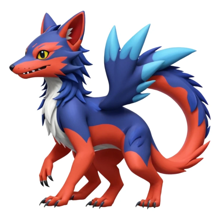  exotic tropical cyber-Sleuth-Sergal-Litten-Linoone-Noibat-Fakémon-Pokémon-Vernid-creature sticker