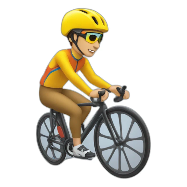 Skieuse à côté d'un cycliste sticker