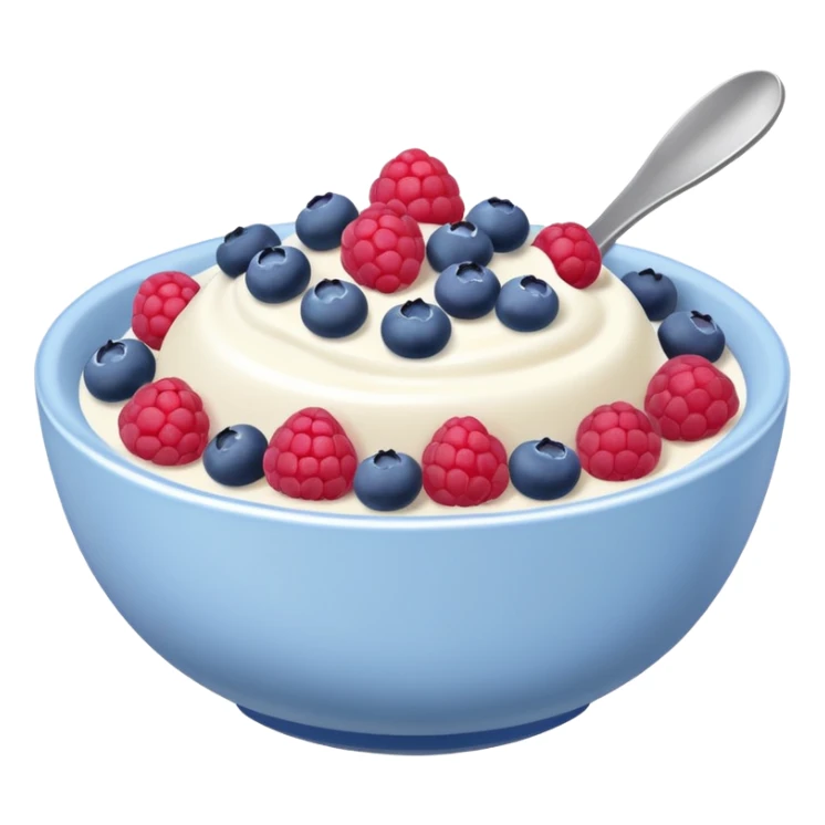 Yogurt bowl with raspberries and blueberries sticker