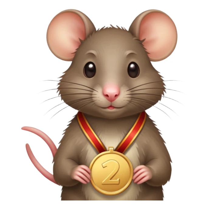 rat with a gold medal and ribbon sticker