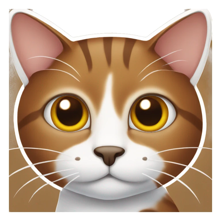 Brown Cat with big ears and white nose  sticker
