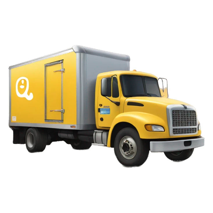 a refrigerated yellow truck by the sunset sticker