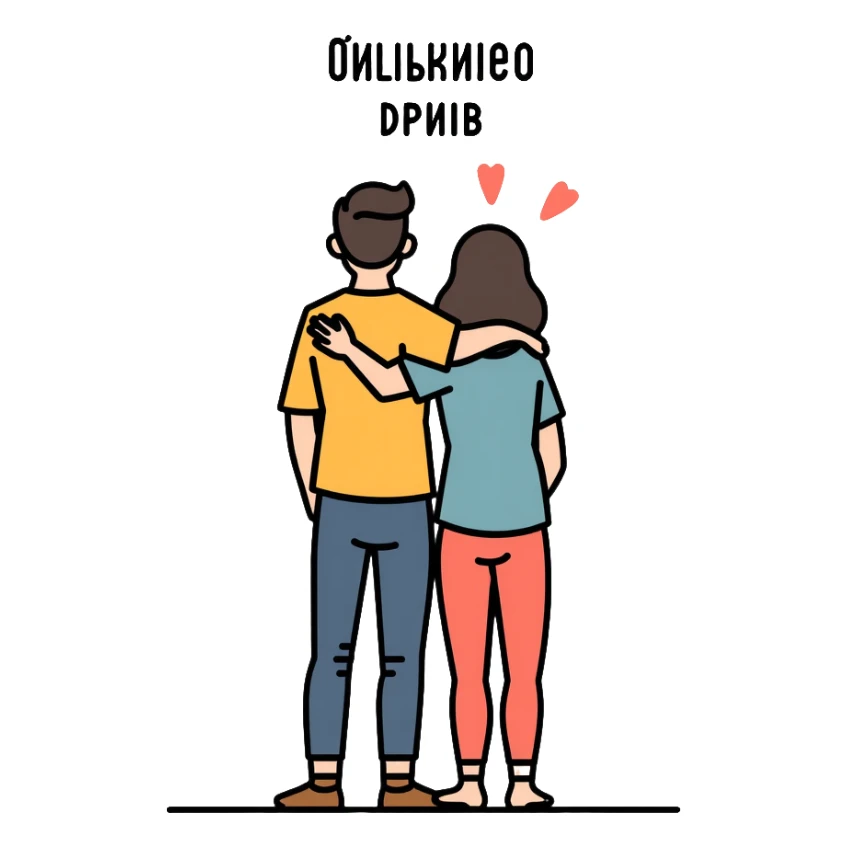 Two people standing close together with their arms around each other's shoulders, representing close friendship. Include the text "Близкие друзья" sticker