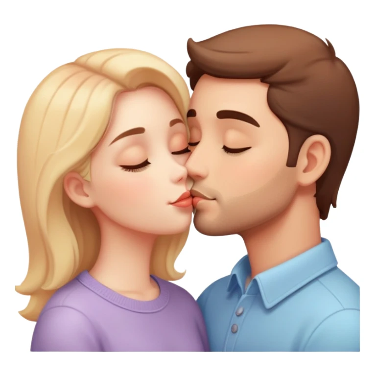 beautiful lush pastel warm-colored romantic kiss couple sticker