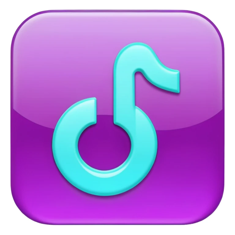 Purple and Cian Symbol of TikTok  sticker