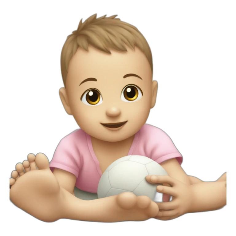 Baby playing baby foot sticker