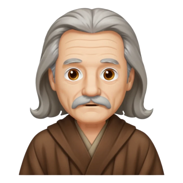 old man long hair long mustache in a warm robe sticker