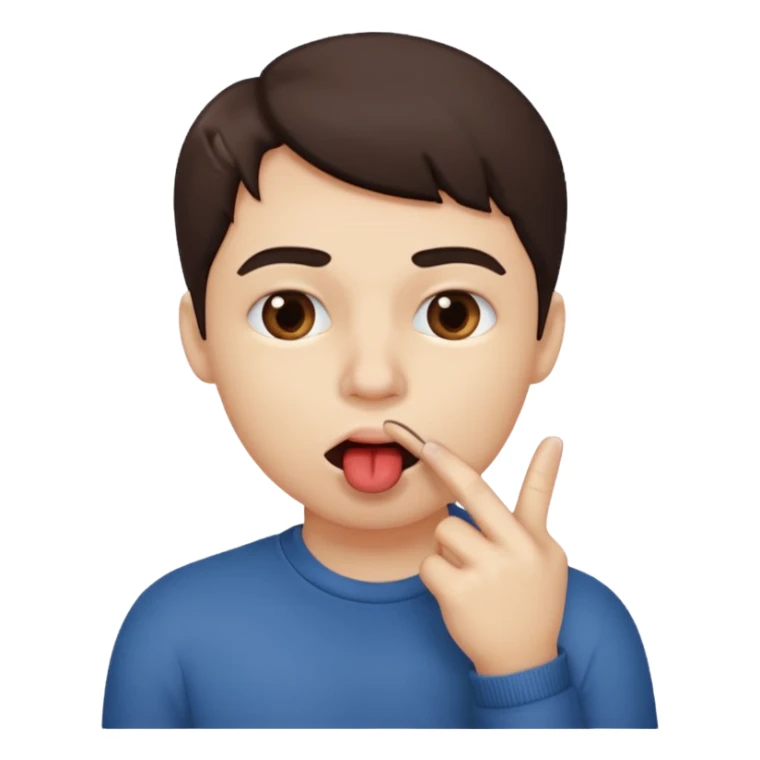 A lip biting with a finger in the mouth sticker