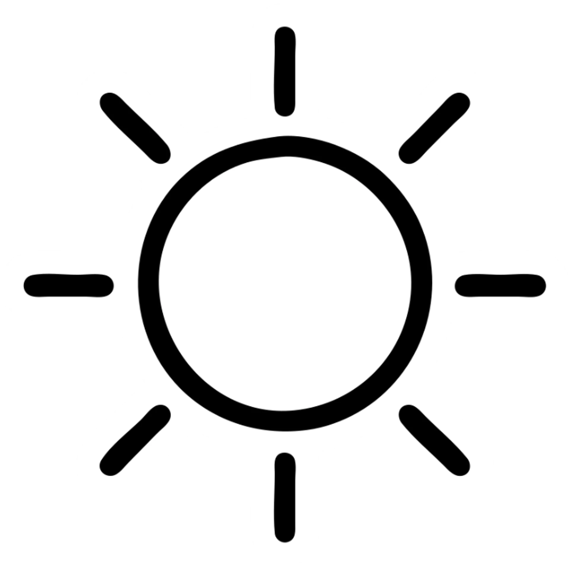 transparent sun with black outline sticker