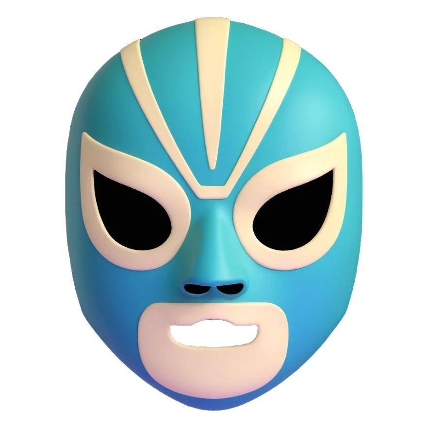 forest green, cream, and Carolina blue luchador mask sticker