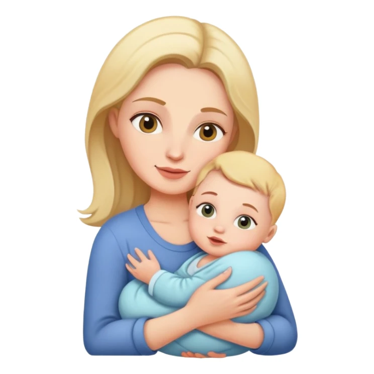 Mom holding baby sticker