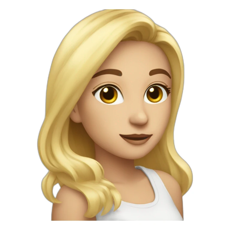 chica rubia haciendo skincare sticker