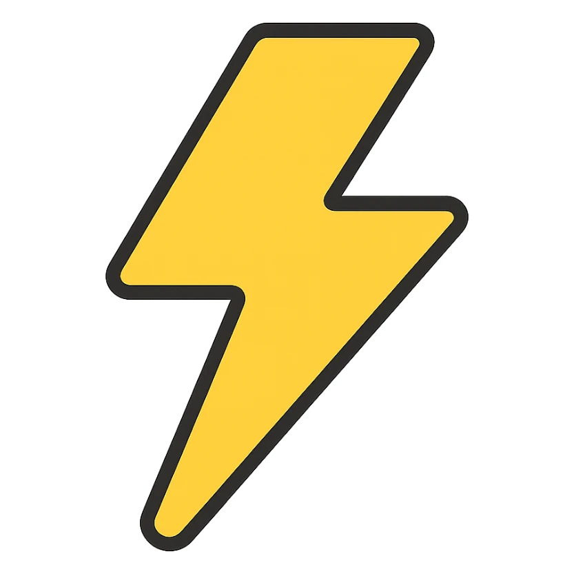 color outline icon of a lightning bolt sticker