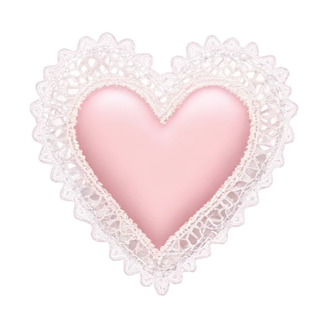 Pastel pink heart with lace on edges sticker