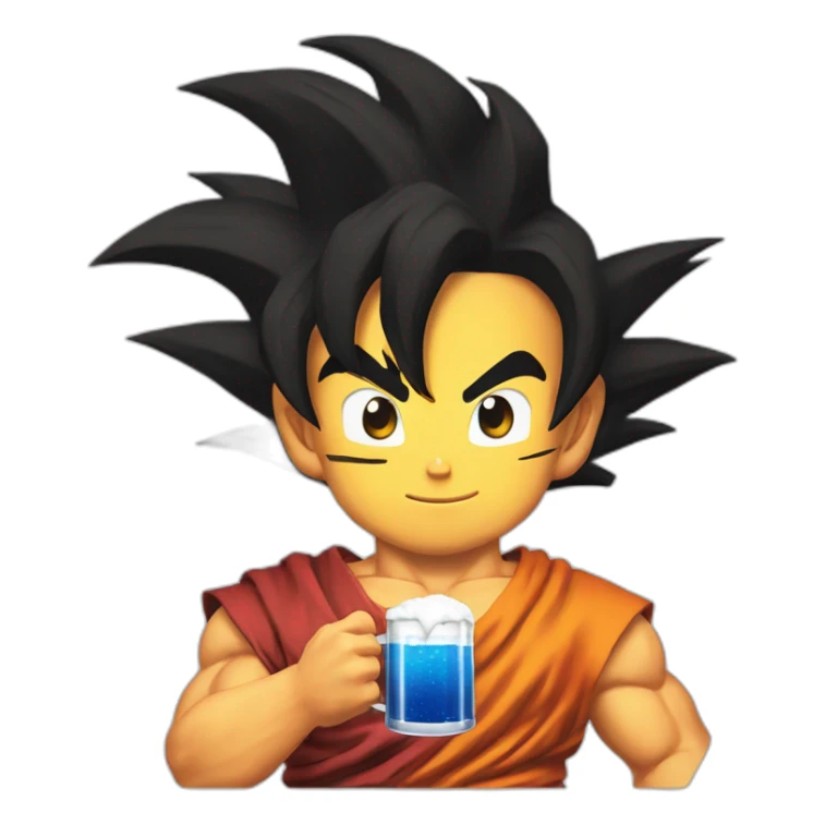 Son goku super saiyan god drank beer sticker