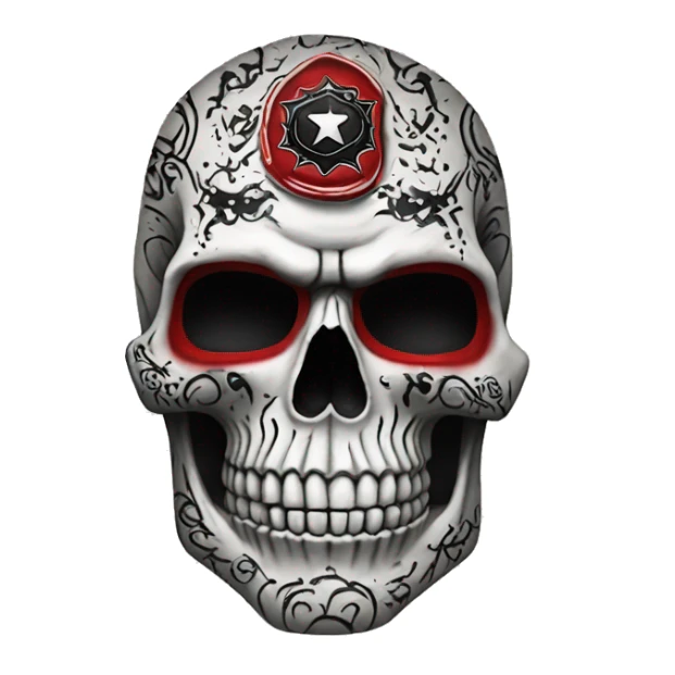 White detailed Texas tech raider red black tattoo skull sticker