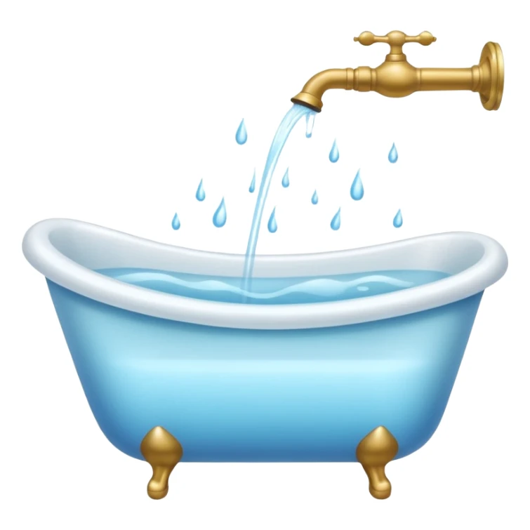 Bathtub full of water sticker