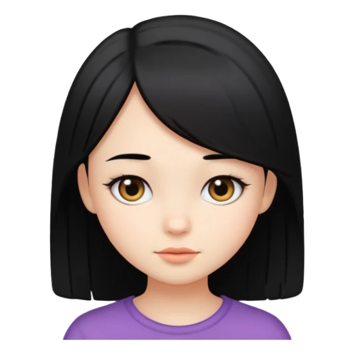 Cute girl with straight hair  sticker