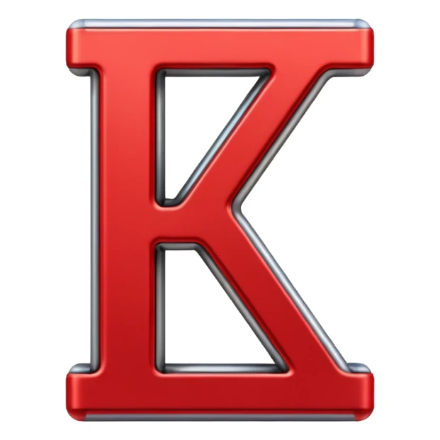 Red chain link logo in the shape of the letter K sticker