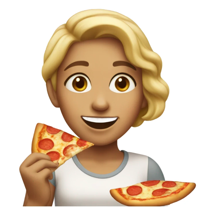 Girl eating pizza sticker