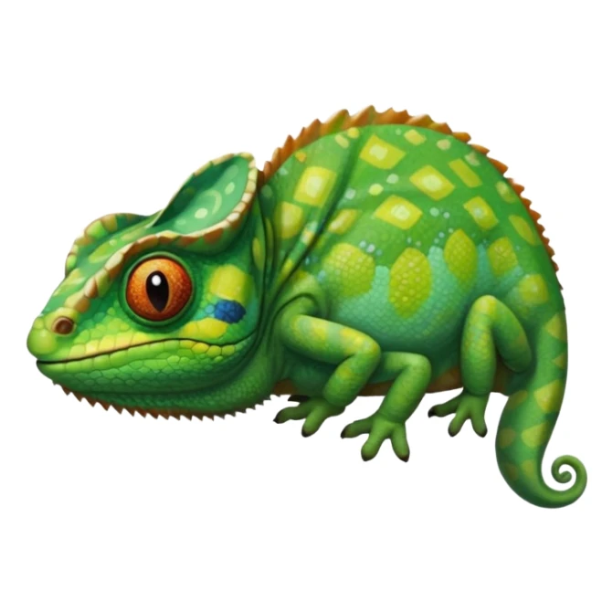 A chameleon with a shirt that says CELANS sticker