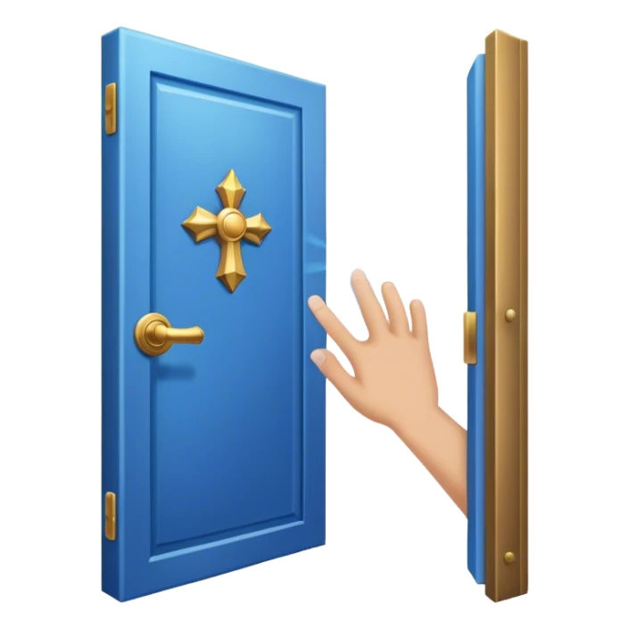 A closed door with a knuckles knocking on it. Because success isn’t about waiting—it’s about knocking until someone answers.blue power magic on knocking sticker